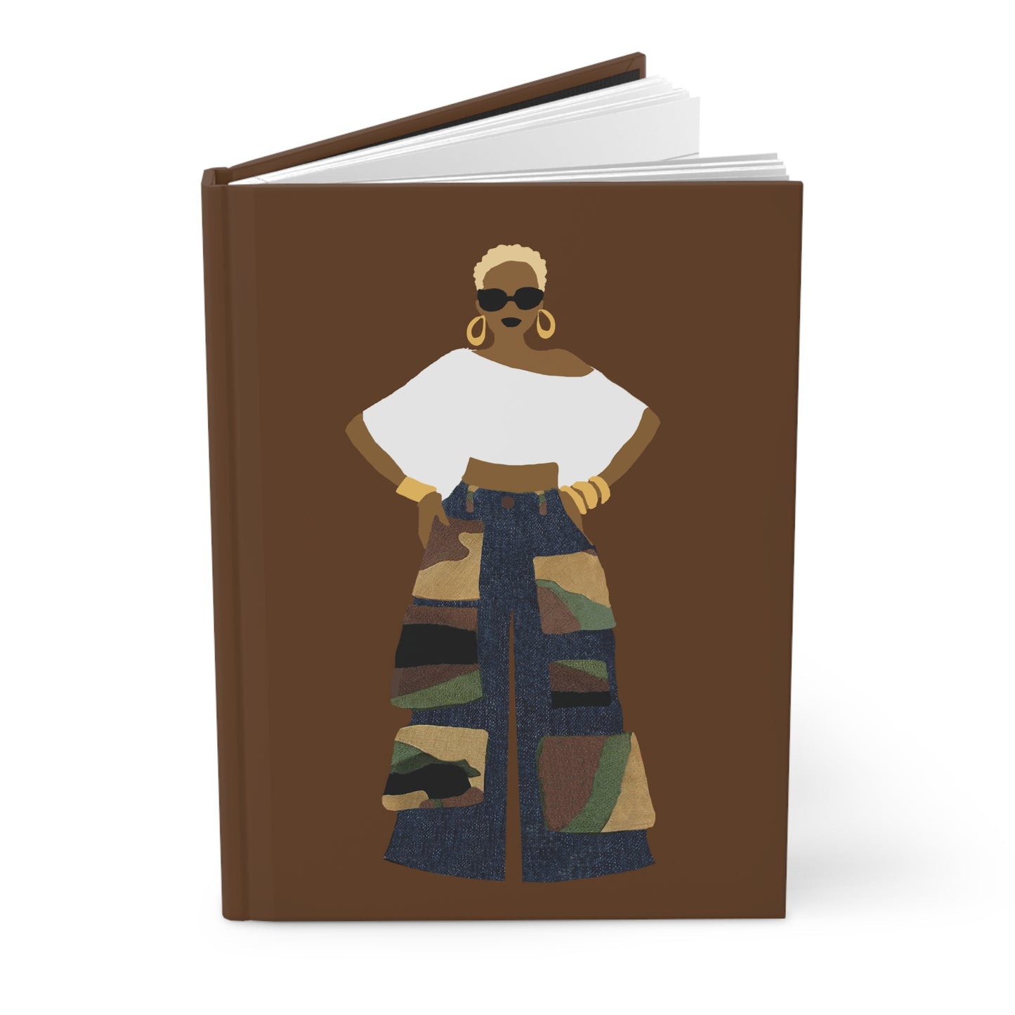 Platinum Camo Cargo Queen Hardcover Journal Matte Chocolate Brown