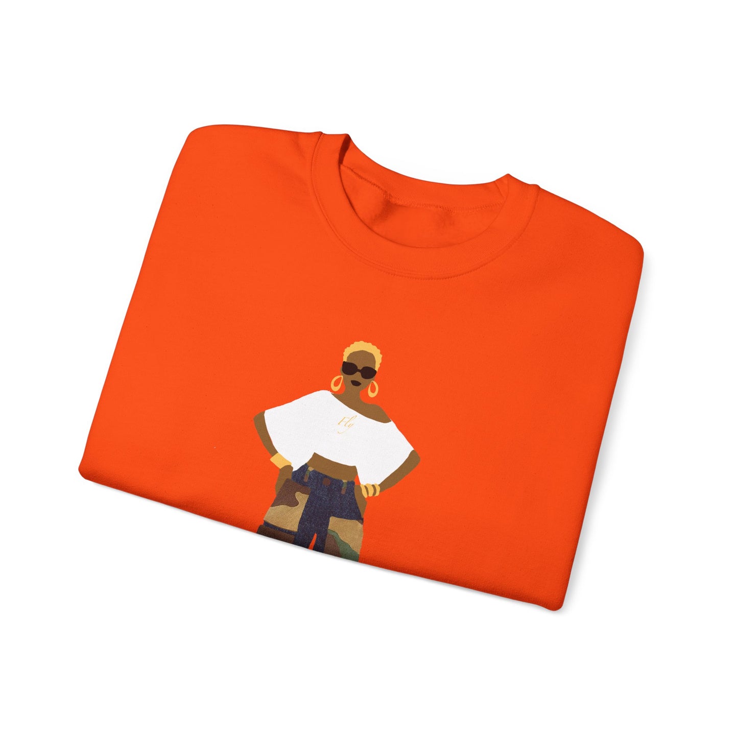 The Camo Cargo Queen BLONDE Hair Unisex Crewneck Sweatshirt