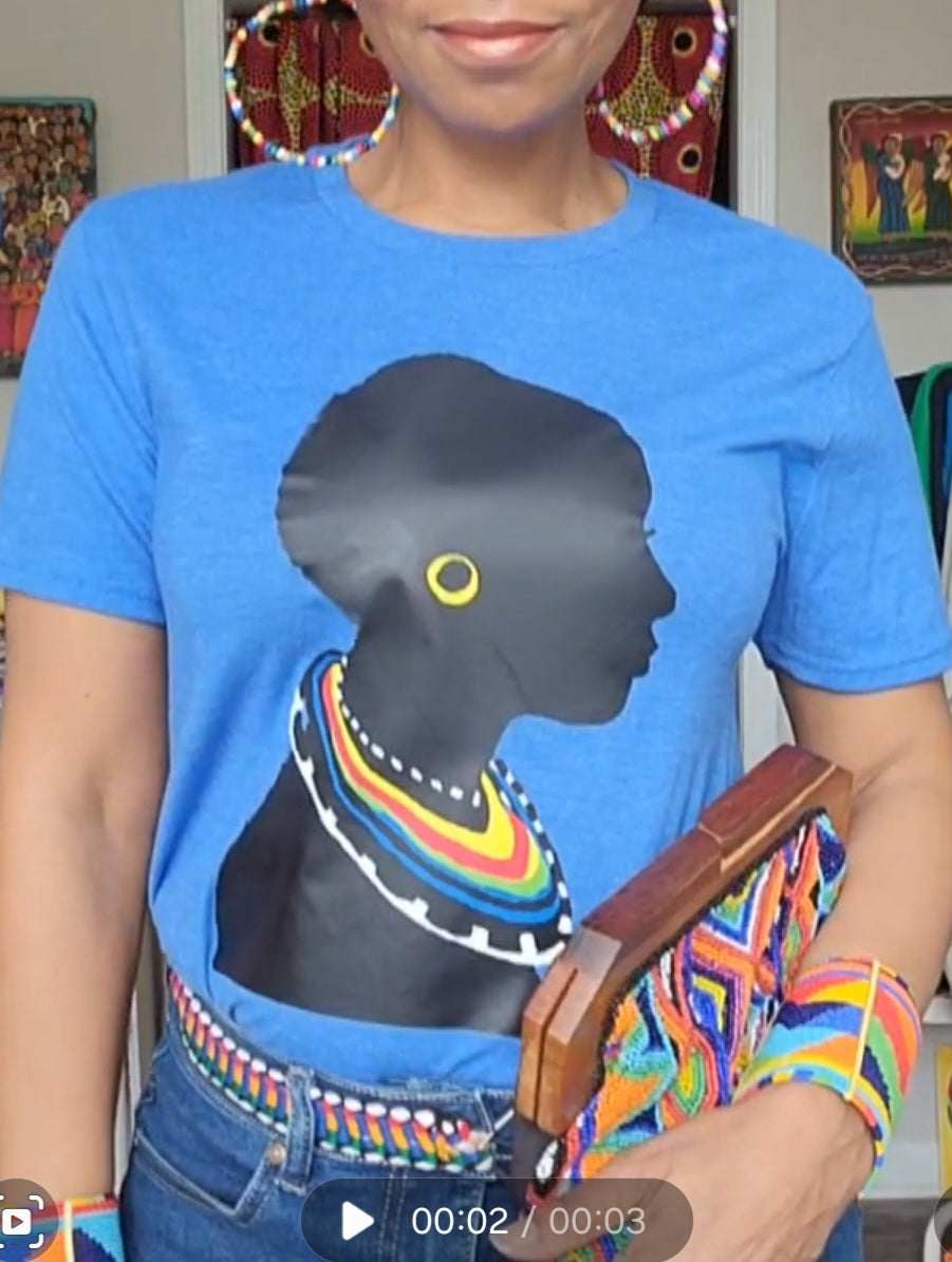 The "Tribal" Crew Neck T-shirt in Heather Royal Blue