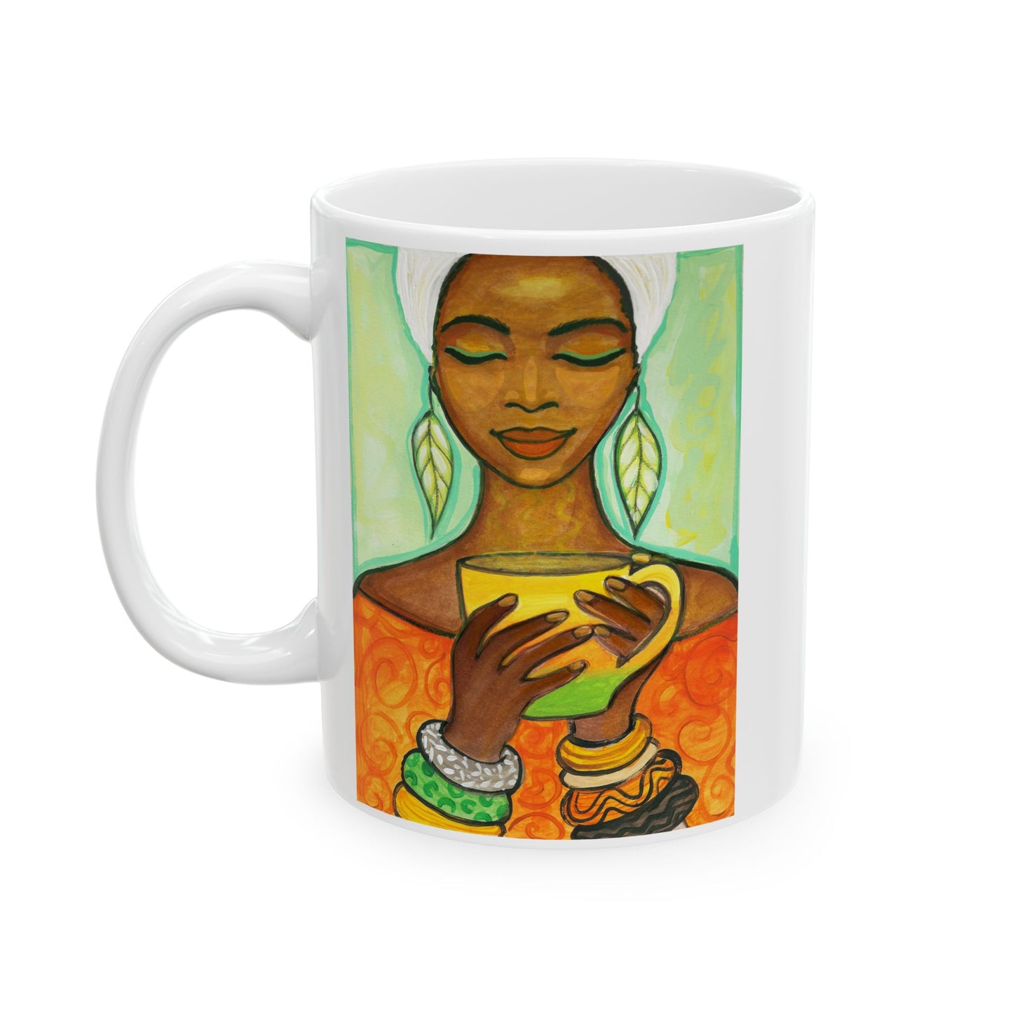 Turban and Tea Ceramic Mug, (11oz, 15oz)