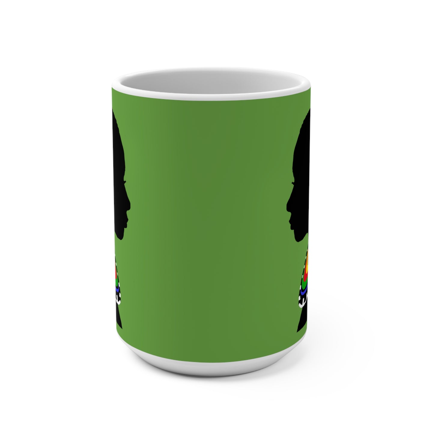 Green Tribal Mug 15oz - Yes Lioness Arts