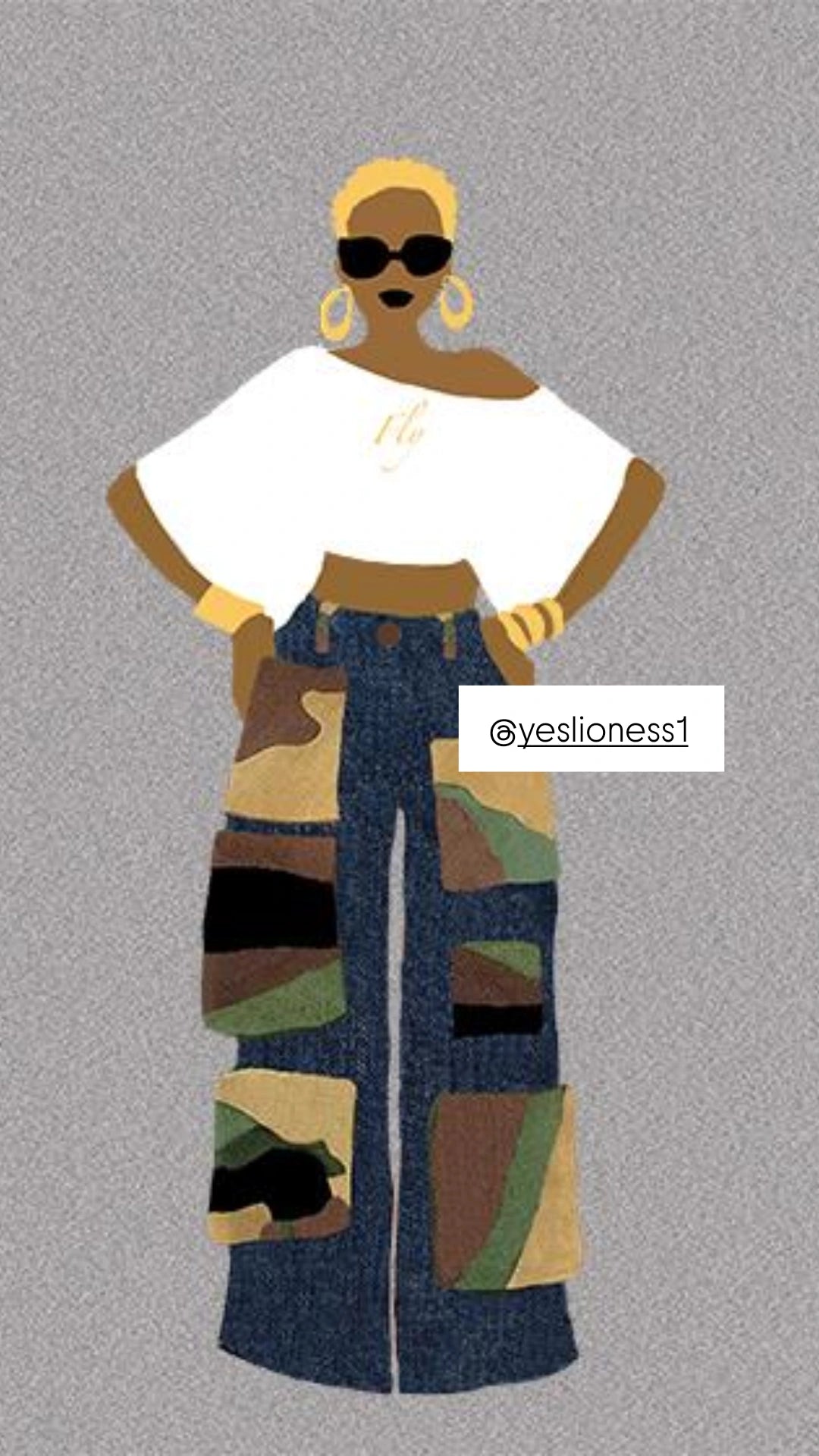 The Camo Cargo Queen BLONDE Hair Unisex Crewneck Sweatshirt