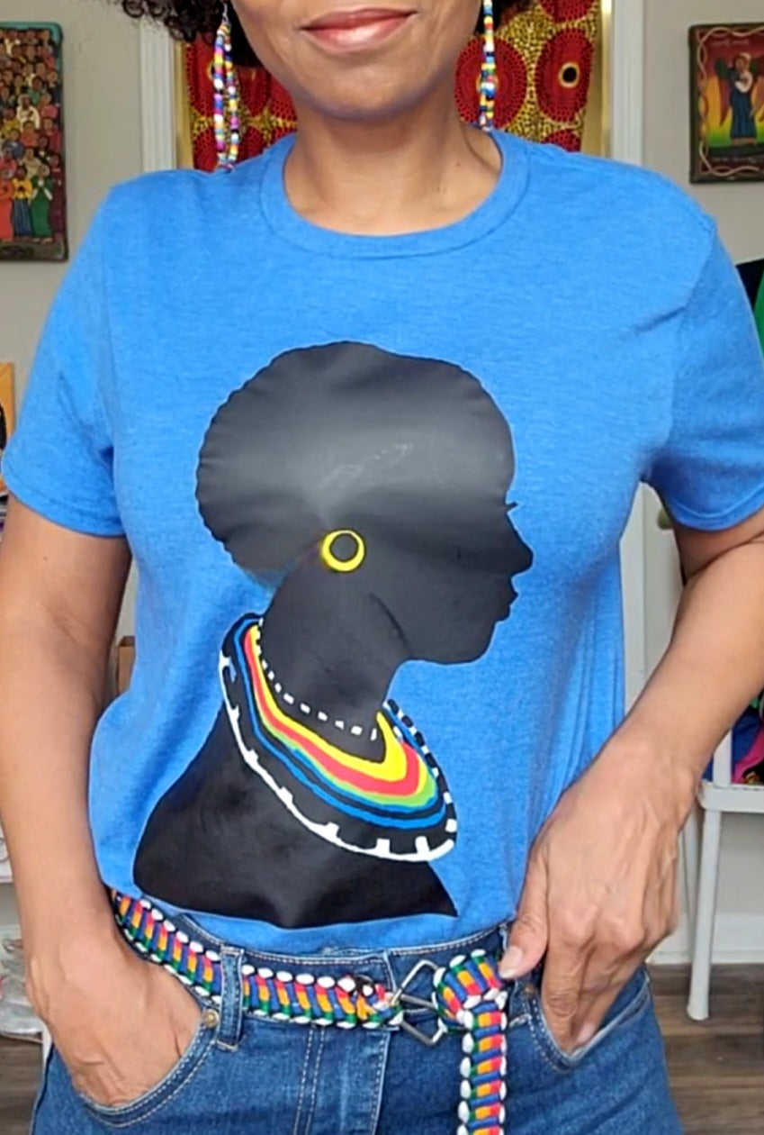 The "Tribal" Crew Neck T-shirt in Heather Royal Blue