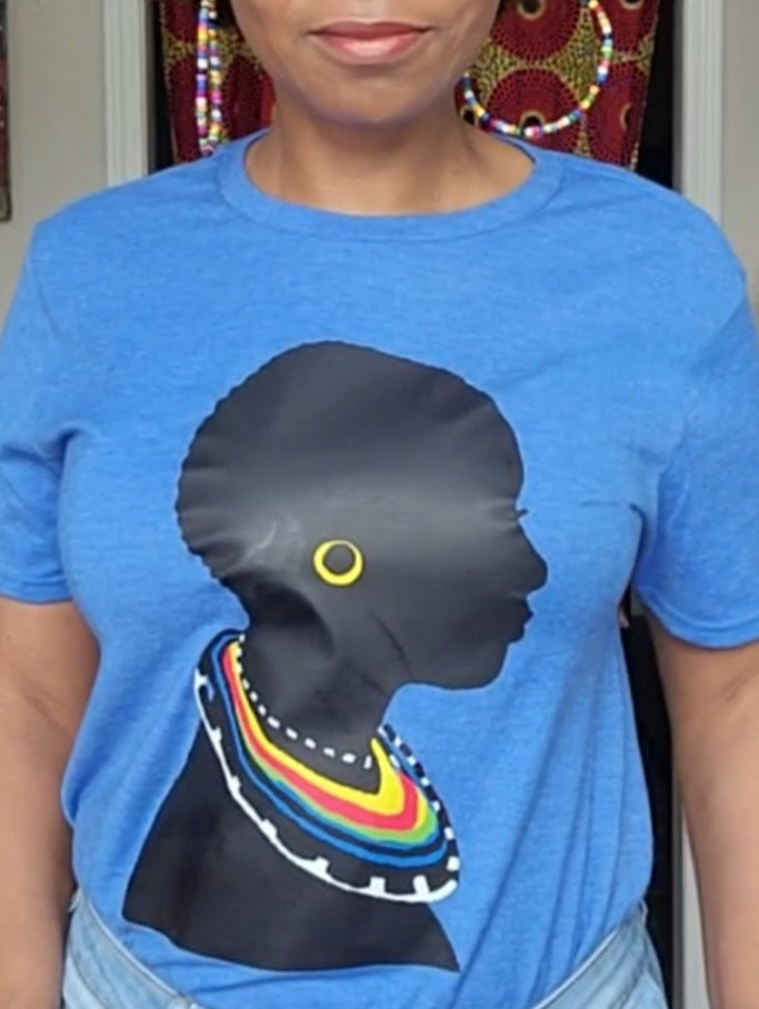 The "Tribal" Crew Neck T-shirt in Heather Royal Blue