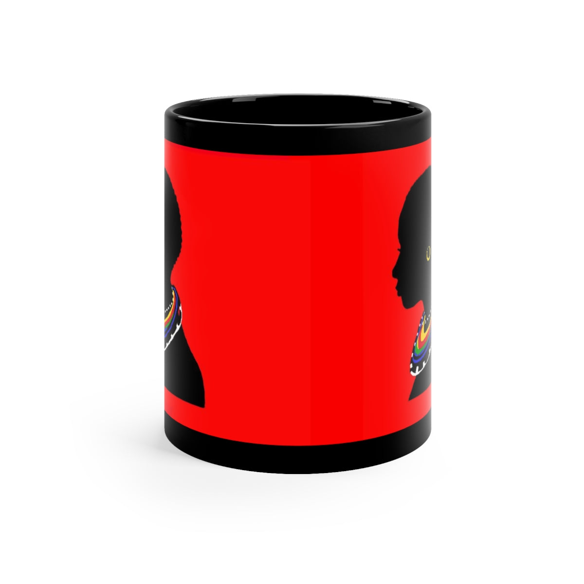The Tribal Mug in Red 11oz Black - Yes Lioness Arts