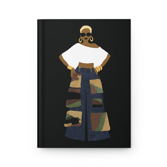 Platinum Camo Cargo Queen Hardcover Journal Matte Black