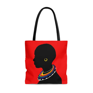 Tribal Tote Bag in red
