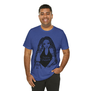 Think Positive T-Shirt with Locs Unisex Jersey Short Sleeve Tee