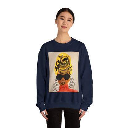 Yellow Turban Doodle Crewneck Sweatshirt - Yes Lioness Arts