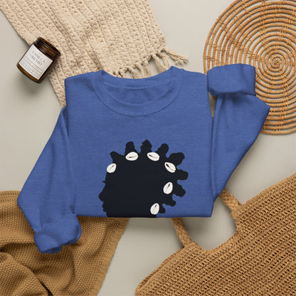 Bantu Knots Cowrie Shells Crewneck Sweatshirt