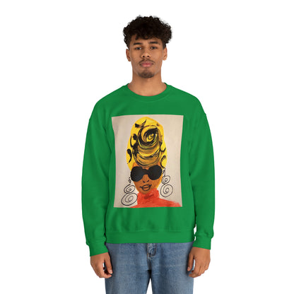 Yellow Turban Doodle Crewneck Sweatshirt - Yes Lioness Arts