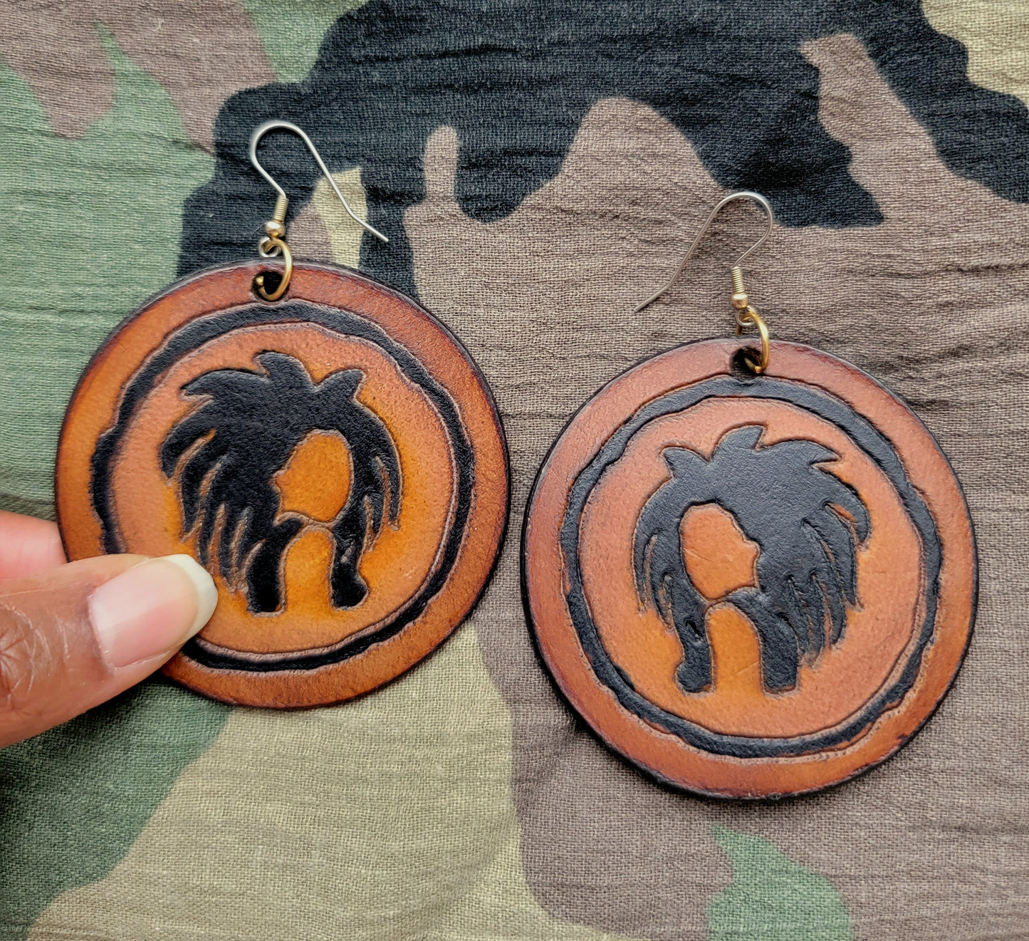 Lioness Leather Earrings - Yes Lioness Arts