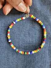 Load image into Gallery viewer, Multicolor Beaded Hoop Earrings