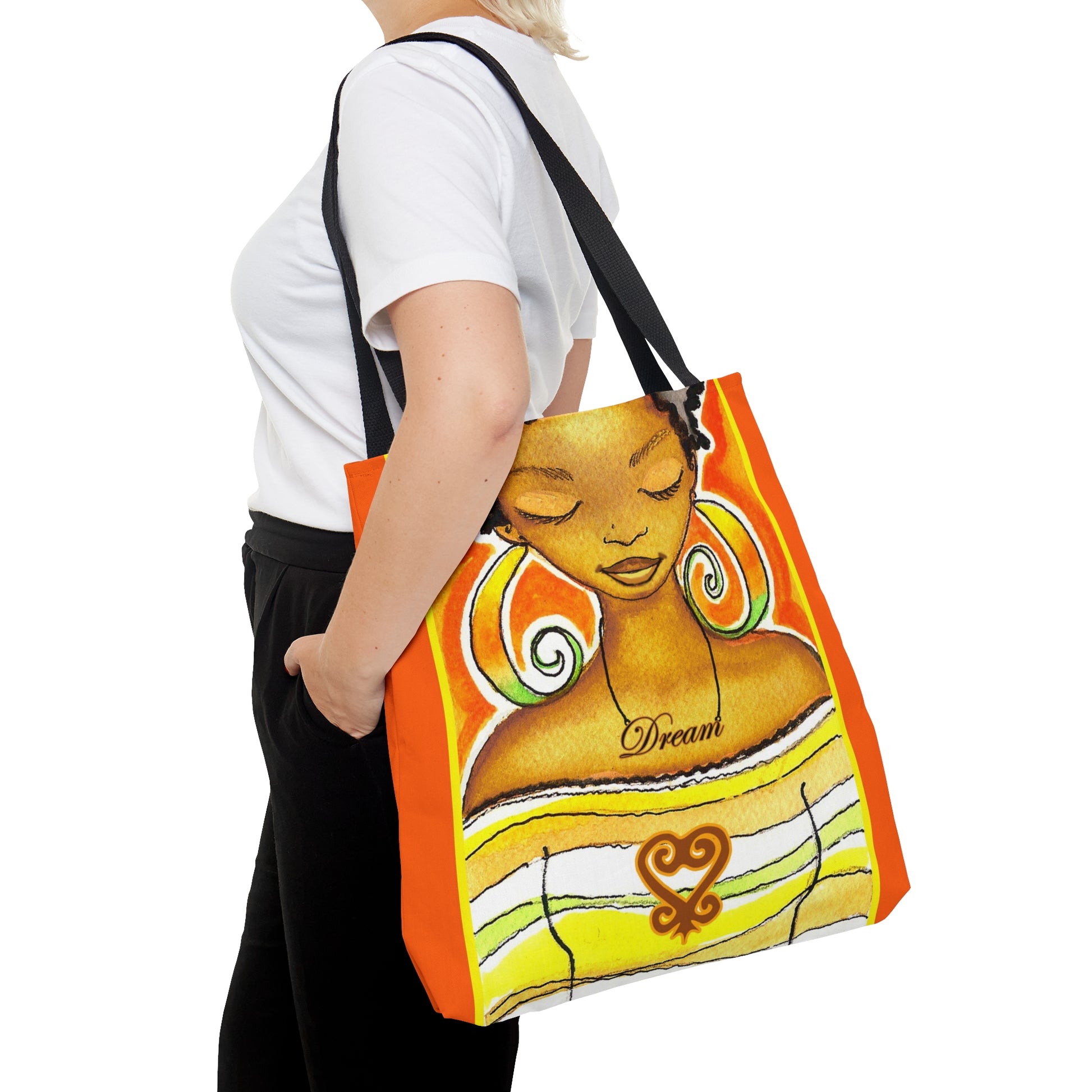 Sankofa Dream Orange Tote Bag - Yes Lioness Arts