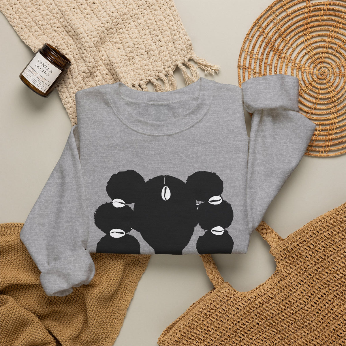 Copy of Fro Hawk with Cowrie Shells Crewneck Sweatshirt
