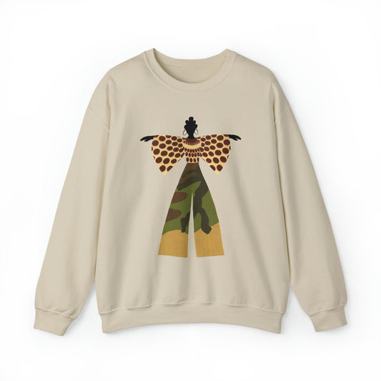 Bantu Crewneck Sweatshirt in Sand - Yes Lioness Arts