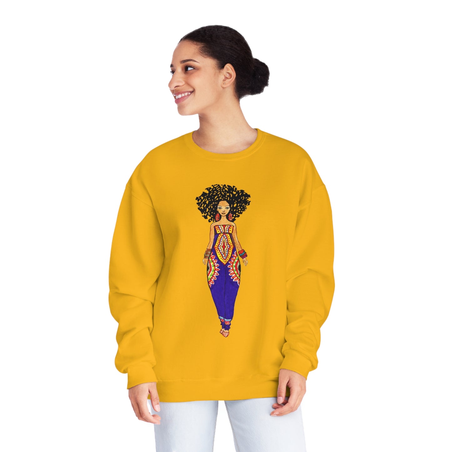 Afro Dashiki Crewneck Sweatshirt - Yes Lioness Arts