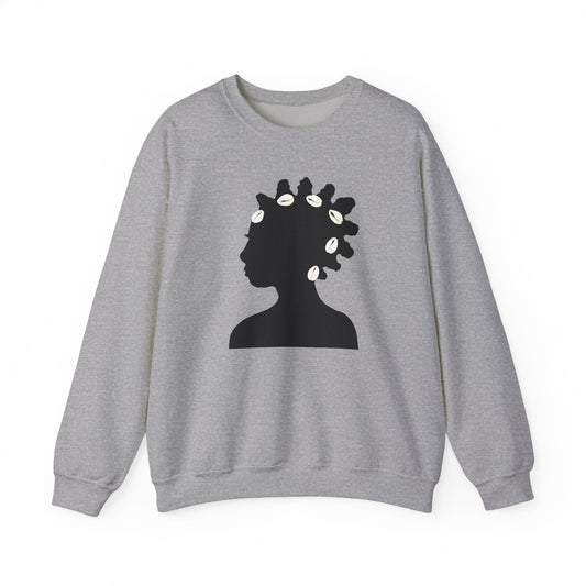 Bantu Knots Cowrie Shells Crewneck Sweatshirt