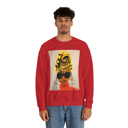 Yellow Turban Doodle Crewneck Sweatshirt - Yes Lioness Arts