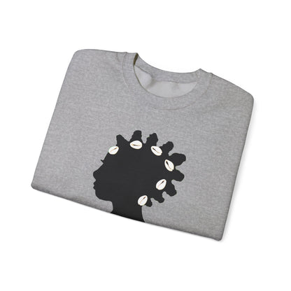 Bantu Knots Cowrie Shells Crewneck Sweatshirt