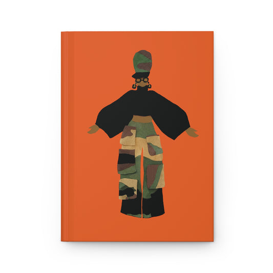 Camo Cargo Queen Hardcover Journal Matte Orange