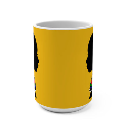 Tribal Mug Yellow 15oz - Yes Lioness Arts