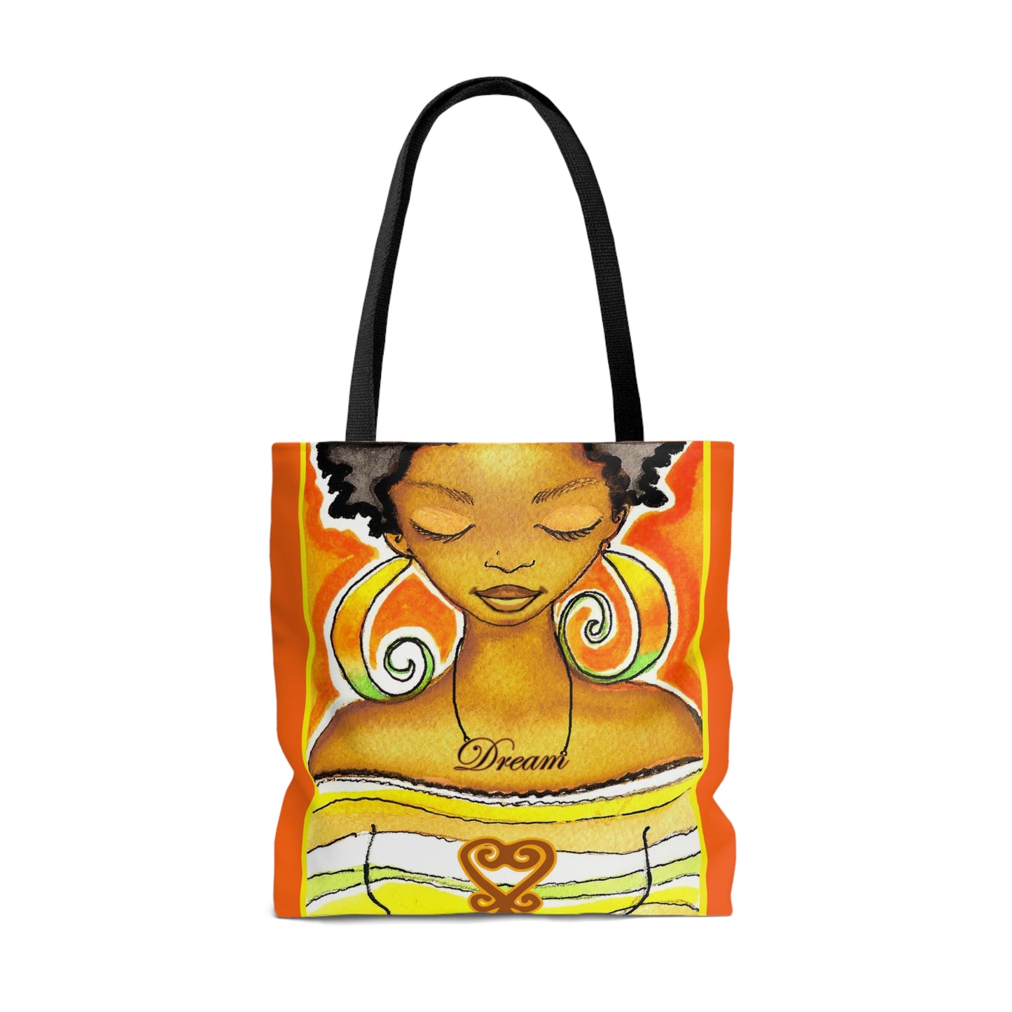 Sankofa Dream Orange Tote Bag - Yes Lioness Arts