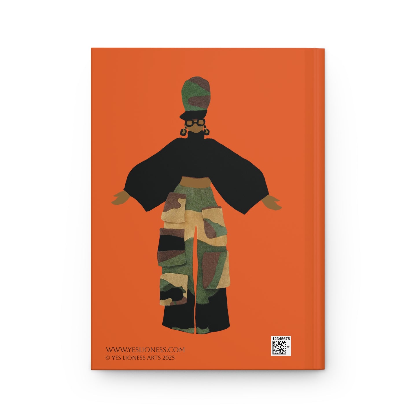 Camo Cargo Queen Hardcover Journal Matte Orange