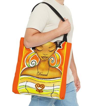 Sankofa Dream Orange Tote Bag - Yes Lioness Arts