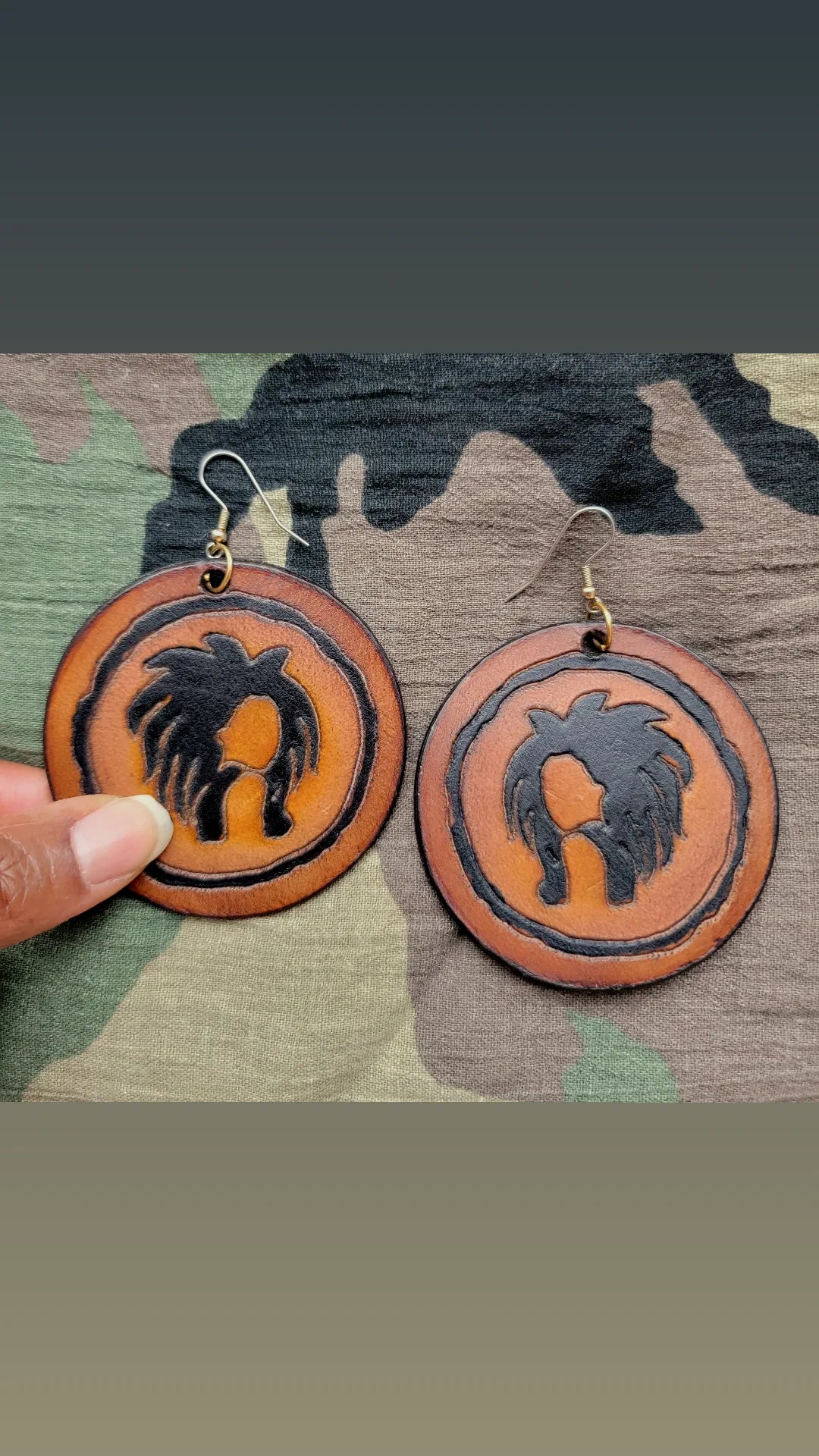 Lioness Leather Earrings - Yes Lioness Arts