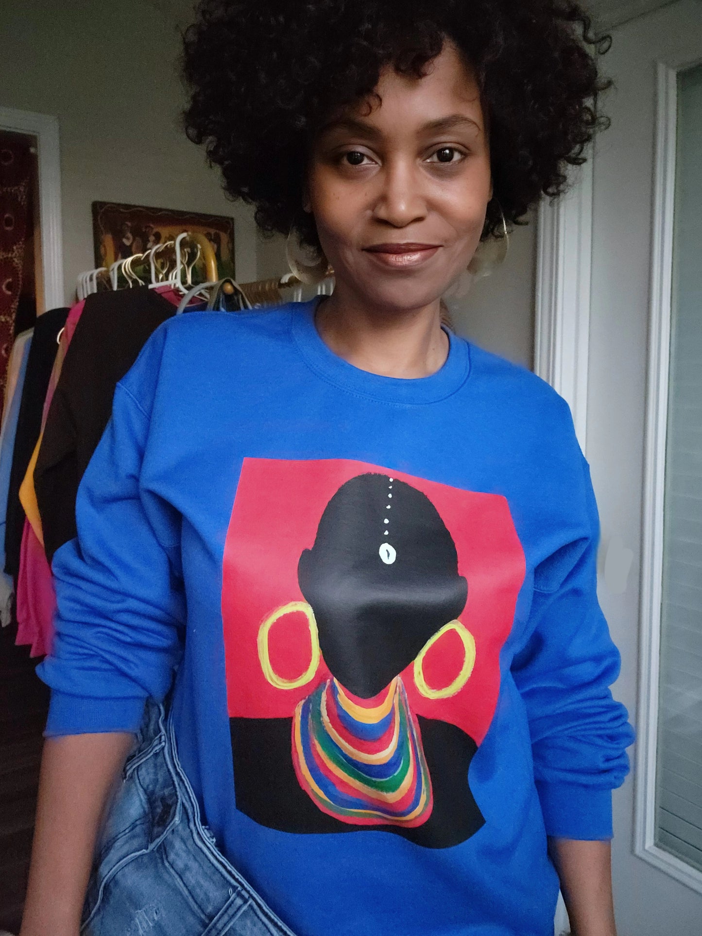 The Masai Woman Art Crewneck Sweatshirt