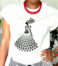 Load image into Gallery viewer, Black Princess T-shirt in White