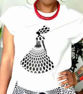 Black Princess T-shirt in White