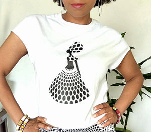 Black Princess T-shirt in White