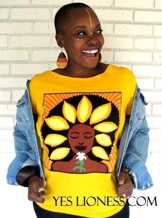 Sunflower Wide scoop neck T Shirt in Yellow Gold
