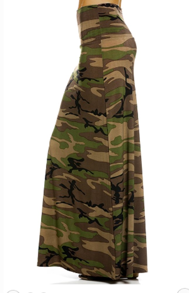 Camouflage Maxi Skirt - Yes Lioness Arts