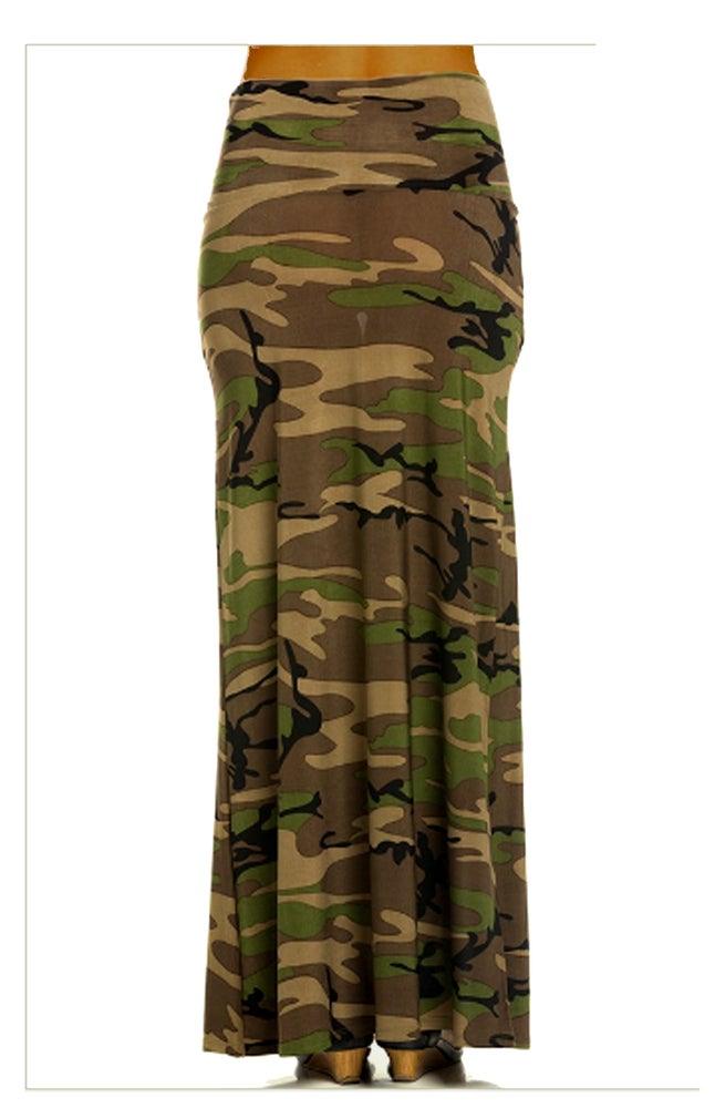 Camouflage Maxi Skirt - Yes Lioness Arts
