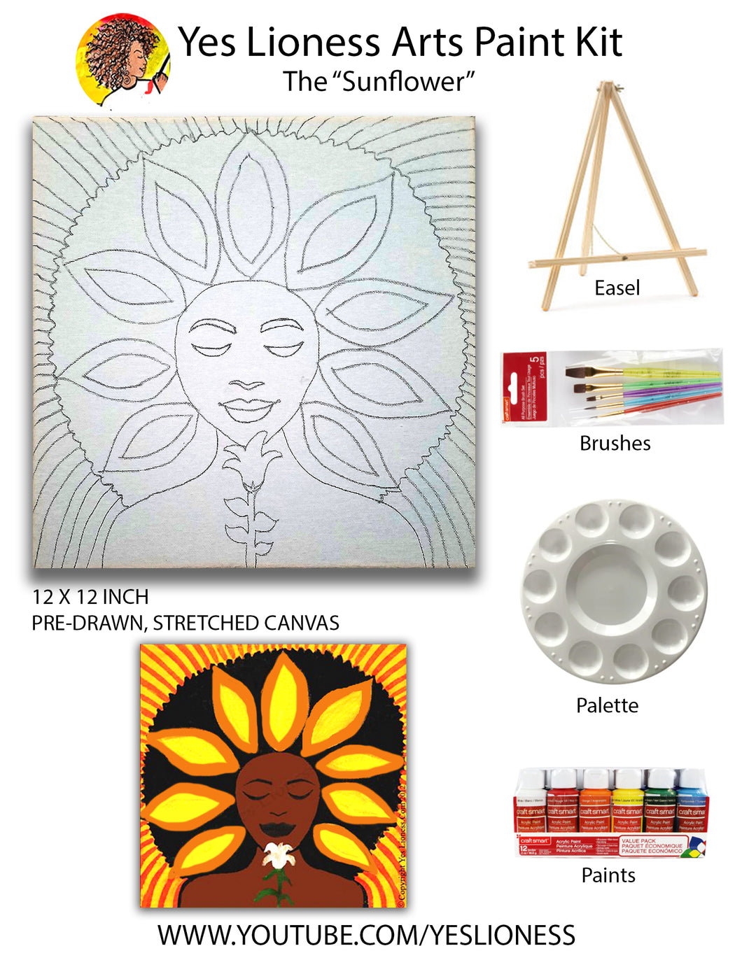 The Sunflower Sip n' Paint at Home Kit
