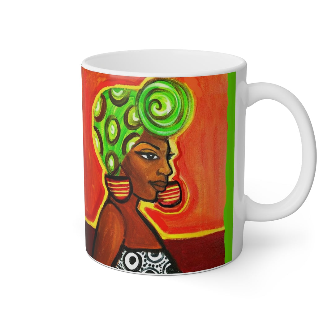 Green Turban Woman Mug
